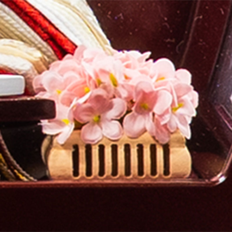 吉德 親王ケース飾り 「雪輪に桜と楓 茜黒ぼかし」 38720W 雛人形 【メーカー直送】 ブラック