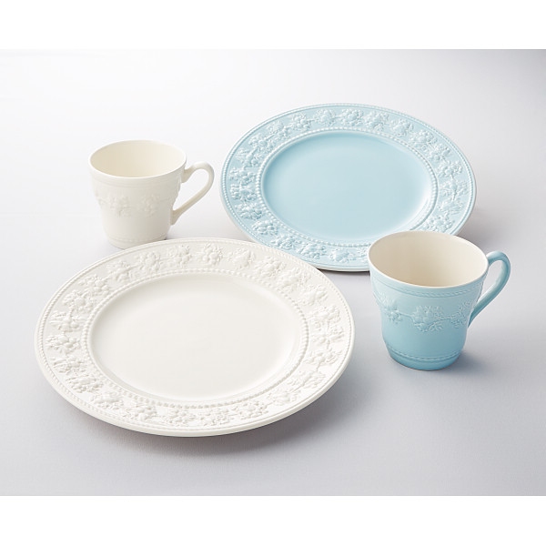 ウェッジウッド クイーンズウェア コレクション フェスティビティ ペアマグ(アイボリー・ブルー) 1054014(内祝いギフト)