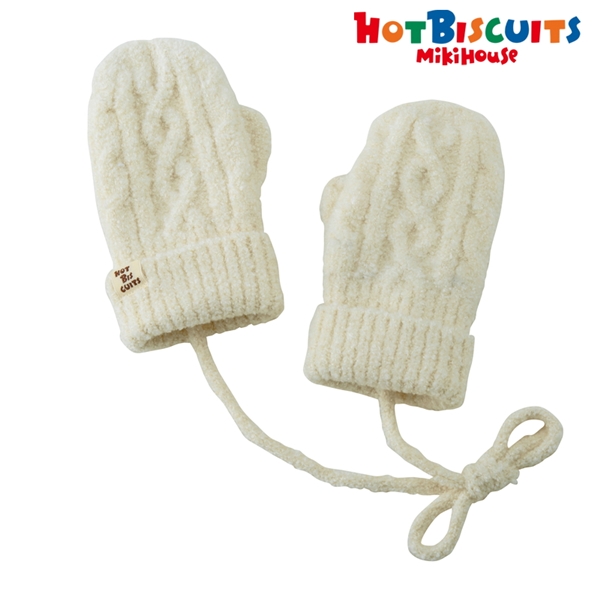 【SALE】ミトン　ホワイト　[ミキハウス　ホットビスケッツ] ホワイト 3~5歳