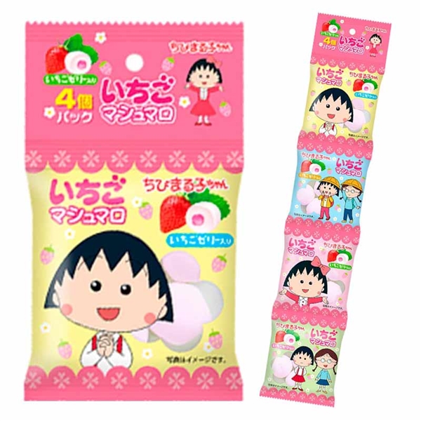 吊り下げ菓子 ちびまる子ちゃん いちごマシュマロ 4連