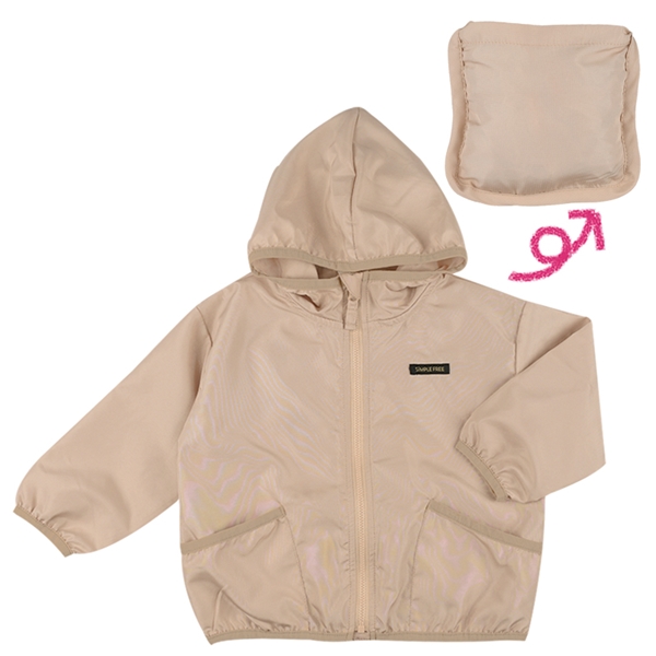  【SALE】[ベビー]フード付きジャケット ポケッタブル ピンク 乳児服・ベビー服・子ども服・お外着 ベビー服（70〜95cm） ベビーはおりもの・コート（女の子）