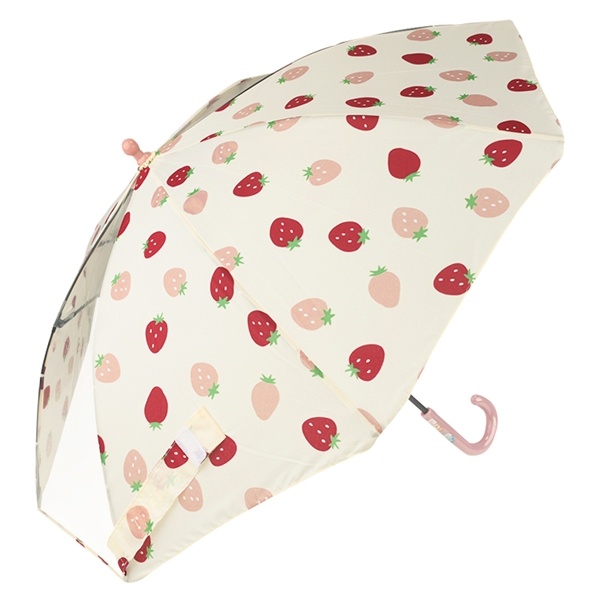 ＜赤ちゃん本舗＞ [35・40・45cm]傘 いちご アイボリー シューズ・ファッション小物 レイングッズ画像
