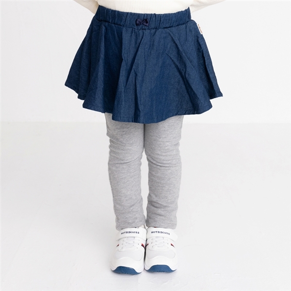  キッズ スカート付パンツ 紺×グレー 乳児服・ベビー服・子ども服・お外着 キッズ（子ども服）（100〜120cm） キッズボトムス（女の子）