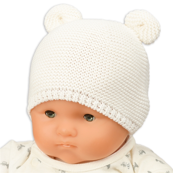 ＜赤ちゃん本舗＞ [400Pプレゼント][36〜40・40〜42・42~44cm]ニット帽 くま耳 オフホワイト シューズ・ファッション小物 帽子・バッグ・ファッション小物 新生児・乳児帽子画像