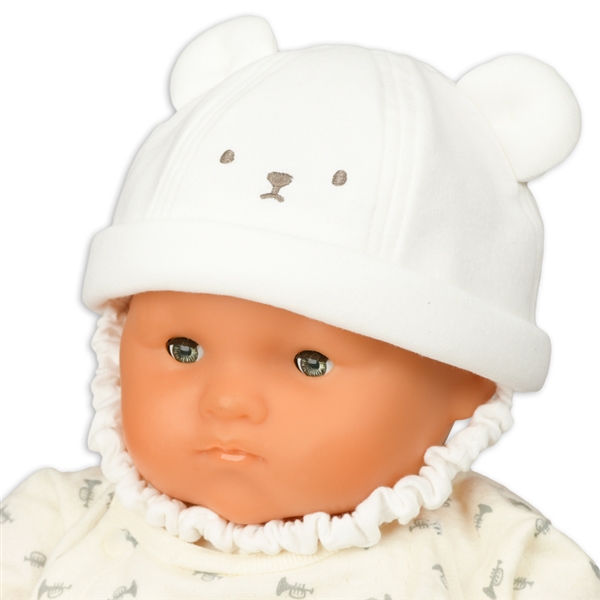 ＜赤ちゃん本舗＞ [400Pプレゼント][40~42・42~44・44~46cm]ロール帽 くま オフホワイト シューズ・ファッション小物 帽子・バッグ・ファッション小物 新生児・乳児帽子