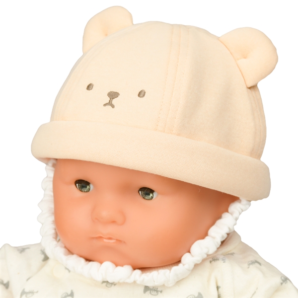 ＜赤ちゃん本舗＞ [400Pプレゼント][40~42・42~44・44~46cm]ロール帽 くま ベージュ シューズ・ファッション小物 帽子・バッグ・ファッション小物 新生児・乳児帽子画像