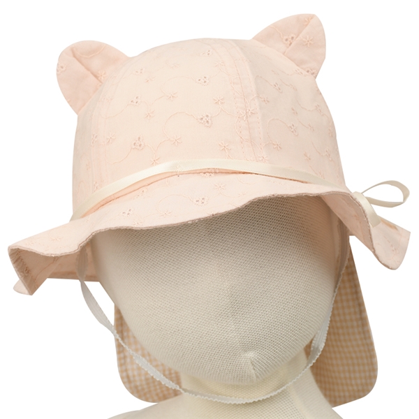 ＜赤ちゃん本舗＞ [48・50cm]耳付きハット 日よけ付き ピンク シューズ・ファッション小物 帽子・バッグ・ファッション小物 ベビー帽子