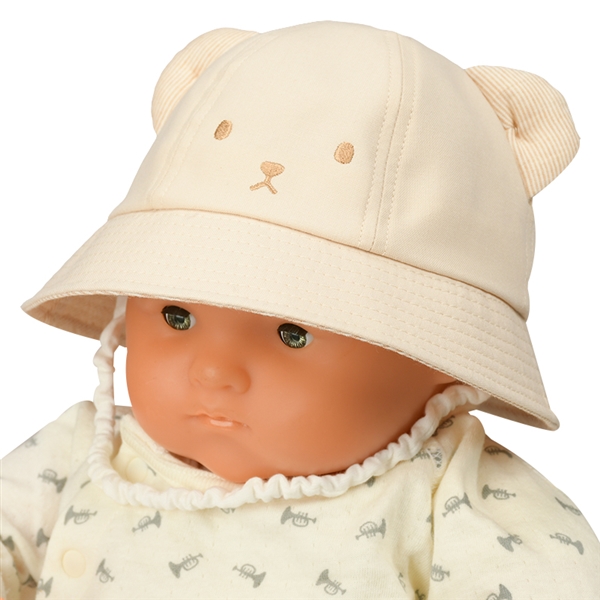 ＜赤ちゃん本舗＞ [500Pプレゼント][42・44・46cm]クレマンハット くま耳 ベージュ シューズ・ファッション小物 帽子・バッグ・ファッション小物 新生児・乳児帽子画像