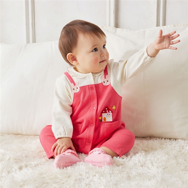 カバーオール　コーラルピンク　[ミキハウス　ホットビスケッツ] コーラルピンク 80cm