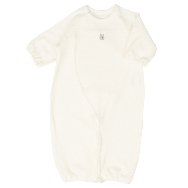  新生児 長袖 ドレスオールフィットタイプ パイル オフホワイト 新生児肌着・ベビー肌着・子ども肌着・パジャマ・おへや着 新生児・乳児（50〜80cm） ドレスオール(ツーウェイオール)