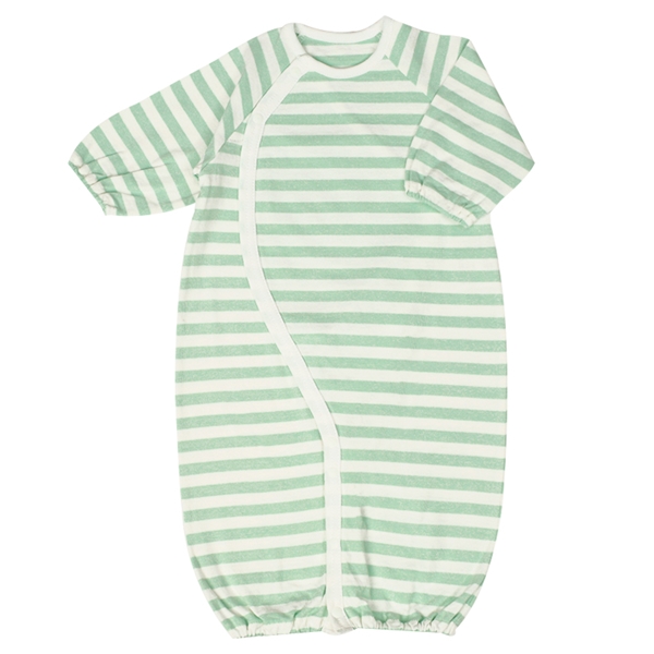  新生児 長袖 ドレスオールフィットタイプ ボーダー グリーン 新生児肌着・ベビー肌着・子ども肌着・パジャマ・おへや着 新生児・乳児（50〜80cm） ドレスオール(ツーウェイオール)
