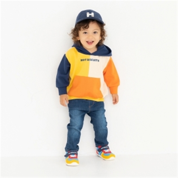 【SALE】｢ユニセックス｣　パーカー　[ミキハウス　ホットビスケッツ] オレンジ 90cm