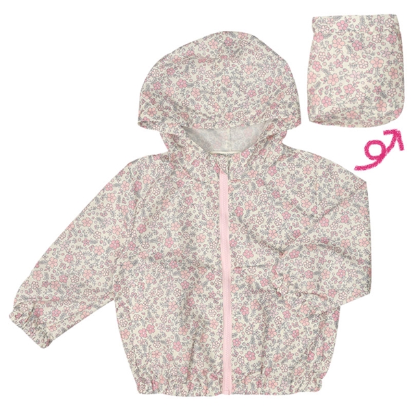  【SALE】[ベビー]ポケッタブル花柄ジャケット ピンク 乳児服・ベビー服・子ども服・お外着 ベビー服（70〜95cm） ベビーはおりもの・コート（女の子）