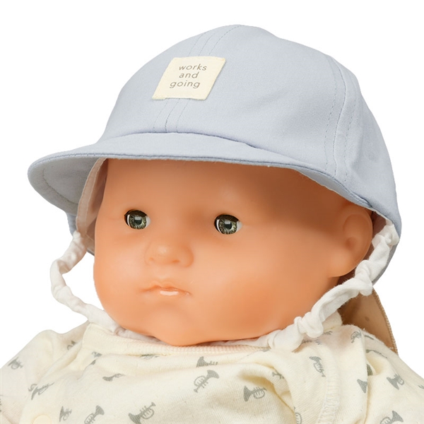 ＜赤ちゃん本舗＞ [400Pプレゼント][42~44、44~46cm]キャップ 日よけ付き ブルー シューズ・ファッション小物 帽子・バッグ・ファッション小物 新生児・乳児帽子画像