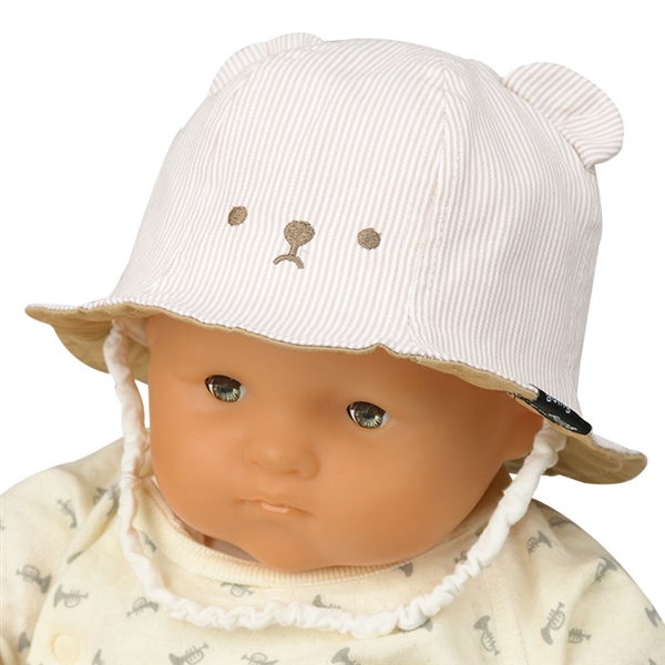 ＜赤ちゃん本舗＞ [400Pプレゼント][42・44・46cm]チューリップハット クマ アイボリー シューズ・ファッション小物 帽子・バッグ・ファッション小物 新生児・乳児帽子画像