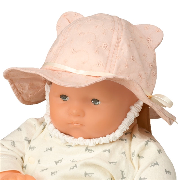 ＜赤ちゃん本舗＞ [400Pプレゼント][42・44・46cm]耳付きハット 日よけ付き ピンク シューズ・ファッション小物 帽子・バッグ・ファッション小物 新生児・乳児帽子画像
