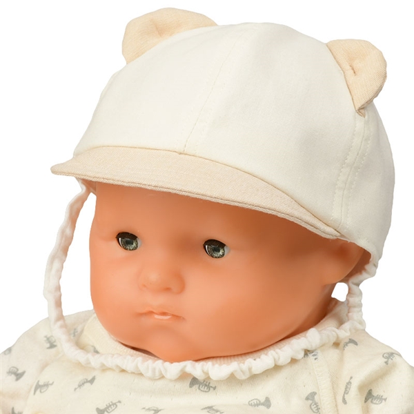 ＜赤ちゃん本舗＞ [500Pプレゼント][42-44・44-46cm]キャップ くま耳 バイカラー オフホワイト シューズ・ファッション小物 帽子・バッグ・ファッション小物 新生児・乳児帽子画像
