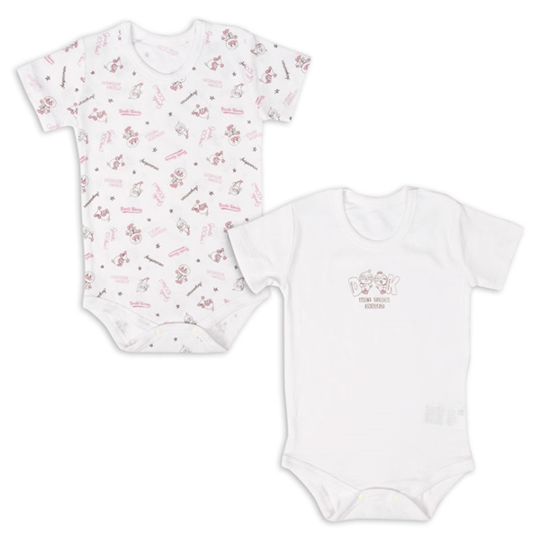  新生児 半袖ボディスーツ2枚組 アンパンマン ピンク 新生児肌着・ベビー肌着・子ども肌着・パジャマ・おへや着 新生児・乳児（50〜80cm） インナーロンパース
