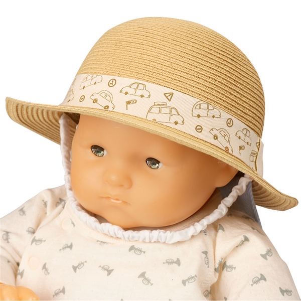  [400Pプレゼント][44・46cm]丸天ハット のりもの 洗えるたためる 日よけ付き ブラウン シューズ・ファッション小物 帽子・バッグ・ファッション小物 新生児・乳児帽子