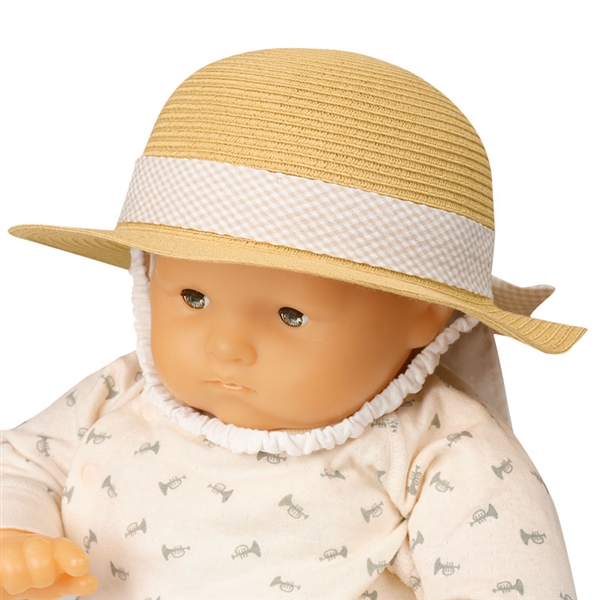  [400Pプレゼント][44・46cm]丸天ハット リボン 洗えるたためる 日よけ付き ブラウン シューズ・ファッション小物 帽子・バッグ・ファッション小物 新生児・乳児帽子