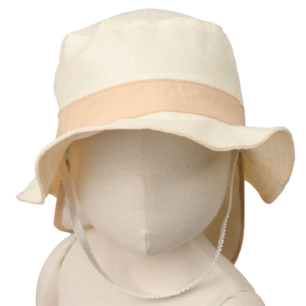  [48・50cm]サファリハット 洗える夏素材 日よけ付き アイボリー シューズ・ファッション小物 帽子・バッグ・ファッション小物 ベビー帽子