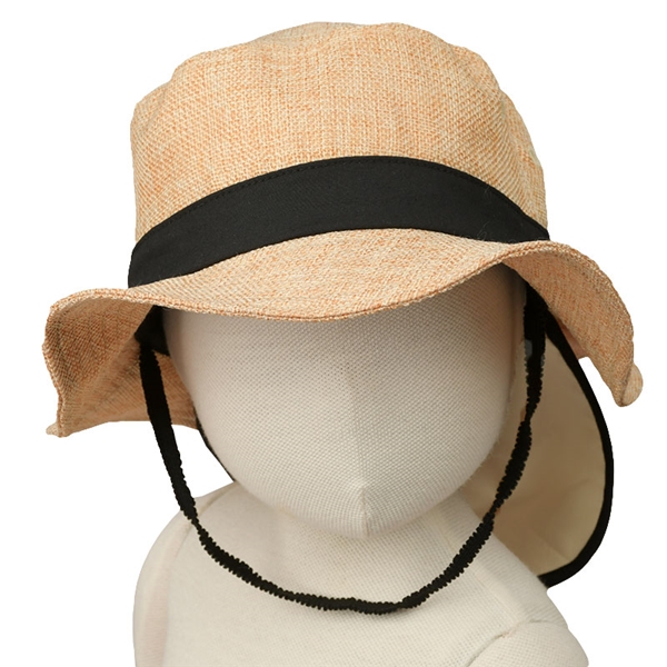 ＜赤ちゃん本舗＞ [52・54cm]サファリハット 洗える夏素材 日よけ付き ベージュ シューズ・ファッション小物 帽子・バッグ・ファッション小物 ベビー帽子