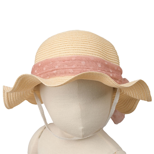 ＜赤ちゃん本舗＞ [48・50cm]ひらひらハット 洗えるたためる チュールリボン ベージュ シューズ・ファッション小物 帽子・バッグ・ファッション小物 ベビー帽子