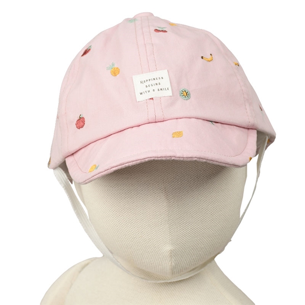 ＜赤ちゃん本舗＞ [48~50cm]キャップ フルーツ 総柄刺繍 ピンク シューズ・ファッション小物 帽子・バッグ・ファッション小物 ベビー帽子