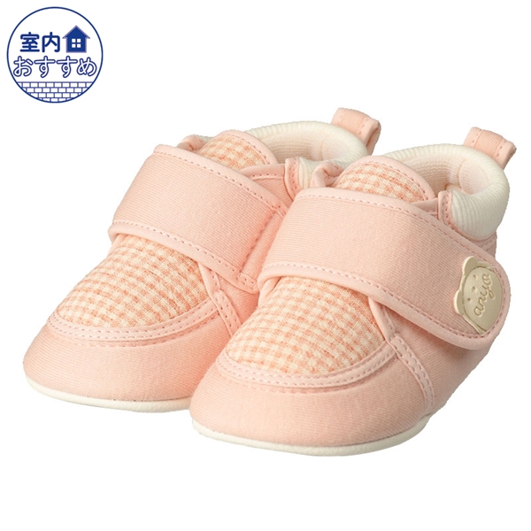 [11.0~12.5cm]ファーストシューズ　チェック　ピンク ピンク 11.5cm