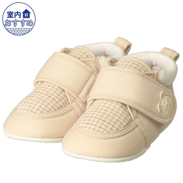 [11.0~12.5cm]ファーストシューズ　チェック　ベージュ ベージュ 11.5cm