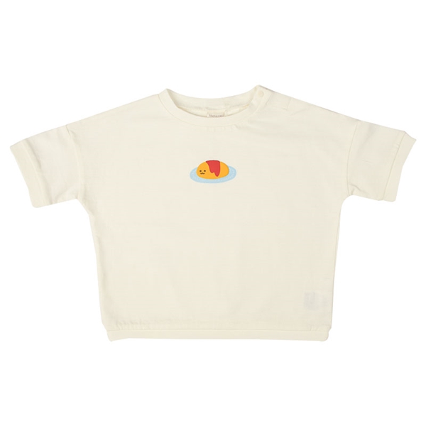  [ベビー]半袖 Tシャツ ワンポイント ごはん アイボリー 乳児服・ベビー服・子ども服・お外着 ベビー服（70〜95cm） ベビートップス（男の子）