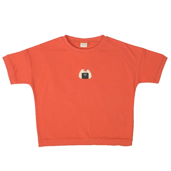  [キッズ]半袖 Tシャツ ワンポイント ごはん レッド 乳児服・ベビー服・子ども服・お外着 キッズ（子ども服）（100〜120cm） キッズトップス（男の子）