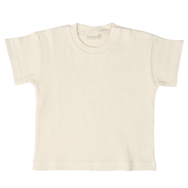  [ベビー]いつものTシャツ 半袖 ワッフル素材 アイボリー 乳児服・ベビー服・子ども服・お外着 ベビー服（70〜95cm） ベビートップス（男の子）
