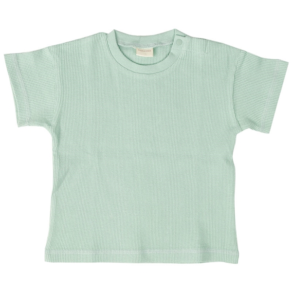  [ベビー]いつものTシャツ 半袖 ワッフル素材 ブルー 乳児服・ベビー服・子ども服・お外着 ベビー服（70〜95cm） ベビートップス（男の子）
