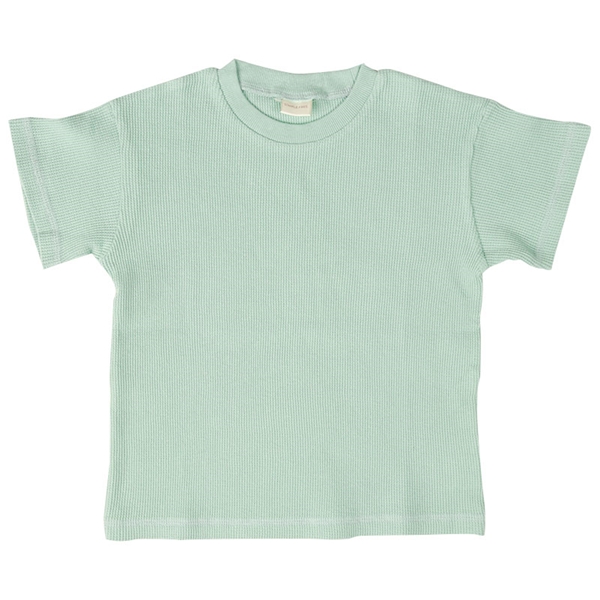  [キッズ]いつものTシャツ 半袖 ワッフル素材 ブルー 乳児服・ベビー服・子ども服・お外着 キッズ（子ども服）（100〜120cm） キッズトップス（男の子）