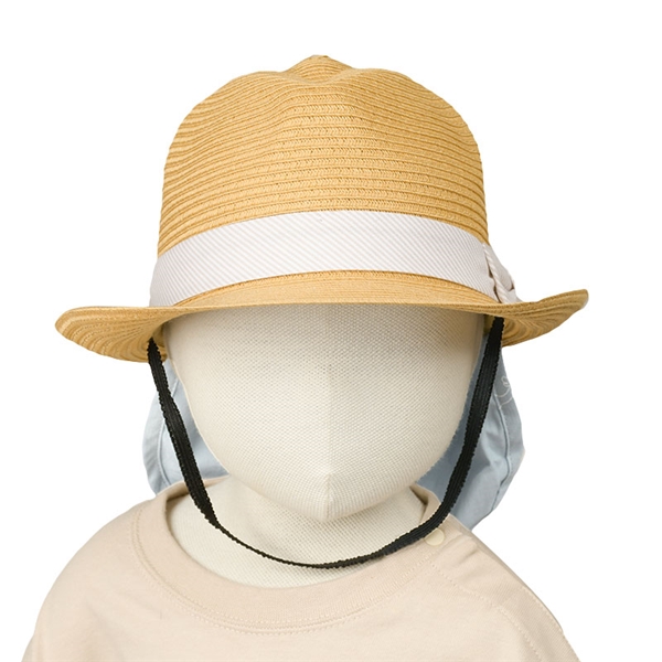 [48・50cm]中折れハット 洗えるたためる 日よけ付き ブラウン シューズ・ファッション小物 帽子・バッグ・ファッション小物 ベビー帽子