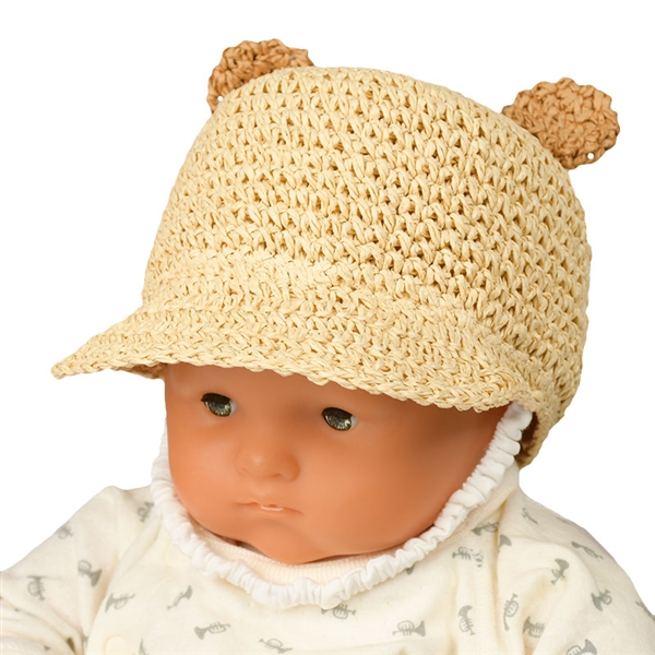 ＜赤ちゃん本舗＞ [44・46cm]キャップ クマ耳 手編み ベージュ シューズ・ファッション小物 帽子・バッグ・ファッション小物 新生児・乳児帽子