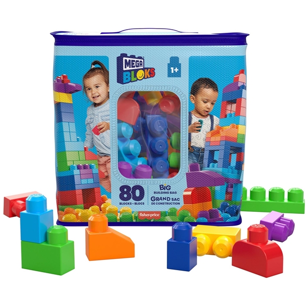  1歳からのメガブロックたっぷり80個ブロックパック おもちゃ・遊具・乗用玩具・三輪車 ブロック・パズル・おえかき