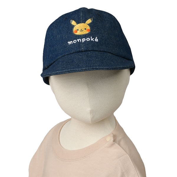 ＜赤ちゃん本舗＞ [48~50cm]デニムキャップ モンポケ ネイビー シューズ・ファッション小物 帽子・バッグ・ファッション小物 ベビー帽子