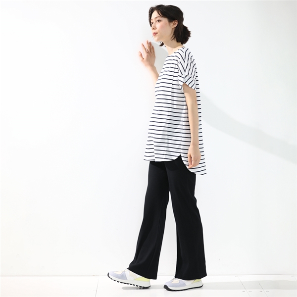 セルフチョキチョキリブパンツ ブラック ブラック L