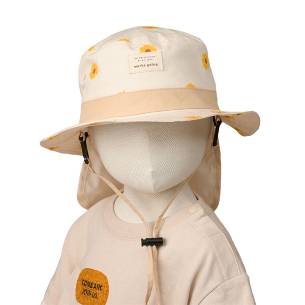  [48・50cm]サファリハット フラワープリント 吸水速乾 アイボリー シューズ・ファッション小物 帽子・バッグ・ファッション小物 ベビー帽子