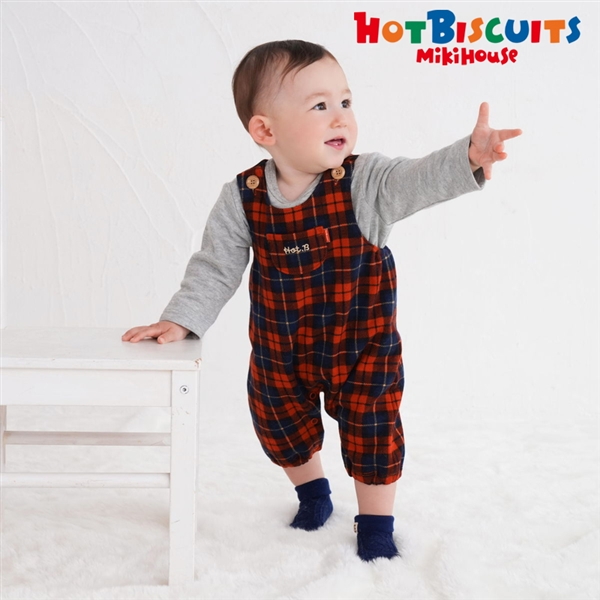 オーバーオール　レッド　[ミキハウス　ホットビスケッツ] レッド 70cm