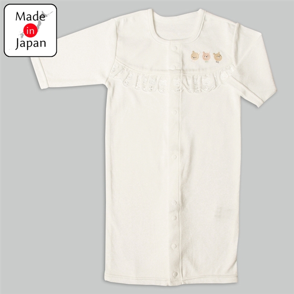 新生児 長袖ドレスオール フィットタイプ くま オフホワイト 新生児肌着・ベビー肌着・子ども肌着・パジャマ・おへや着 新生児・乳児(50〜80cm)ドレスオール(ツーウェイオール) 赤ちゃん本舗(アカチャンホンポ)