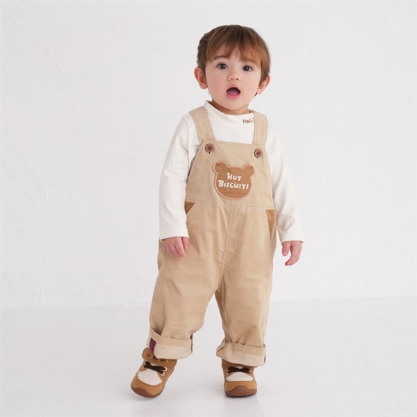 【SALE】[ベビー]オーバーオール　ベージュ　[ミキハウス　ホットビスケッツ] ベージュ 80~90cm