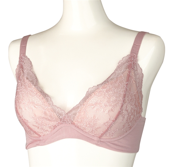 【SALE】ノンワイヤーブラ　なめらかタッチ（かぶりタイプ） ローズ ローズ M