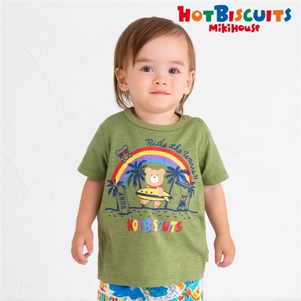 【SALE】[キッズ]Ｔシャツ　カーキ　[ミキハウス　ホットビスケッツ] カーキ 100cm