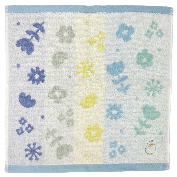 ウォッシュタオル　プチブルーム　ブルー　34ｘ35cm