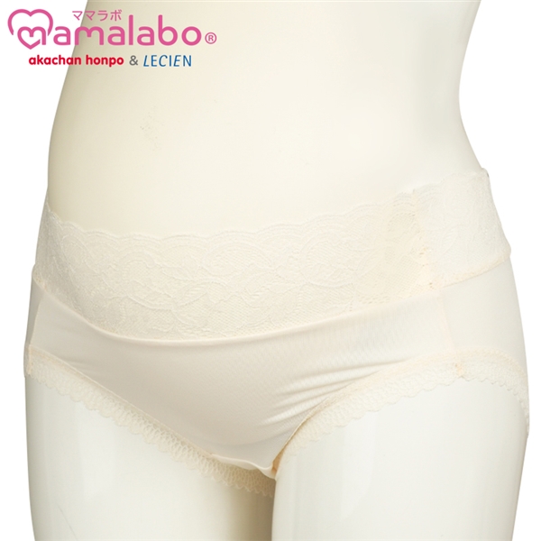 【SALE】ショーツ　産後も使える仕様　やわらかレース アイボリー アイボリー L~LL