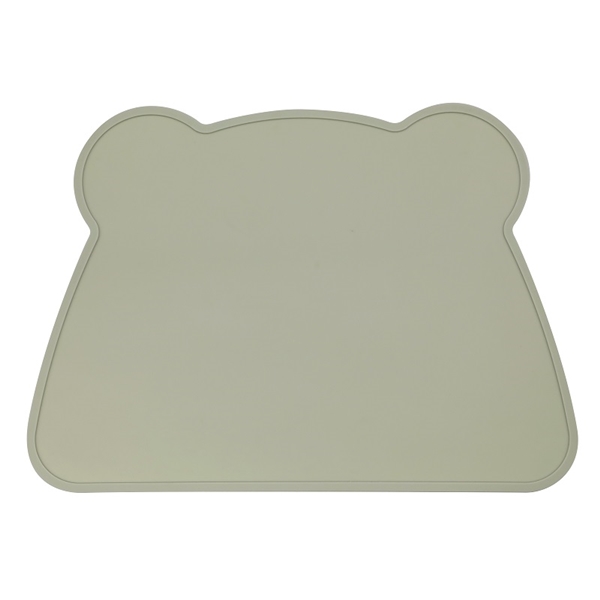 丸洗いが出来て食器が滑りにくいお食事シリコンマット　グリーン グリーン