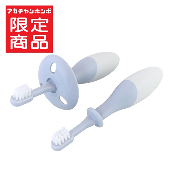 太いグリップでにぎりやすい 乳歯ブラシ ブルー ブルー 8ヵ月~